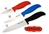 Nůž CERAMIC loupací 7,5cm bílá keramika barevná rukojeť